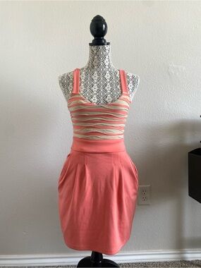 Guess since 1981 Coral and Cream Dress
